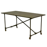 Industrial On the Move Iron Rolling Work Space Table Black